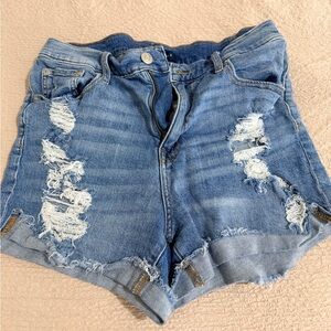 Aeropostale Light Blue Distressed Jean Shorts
